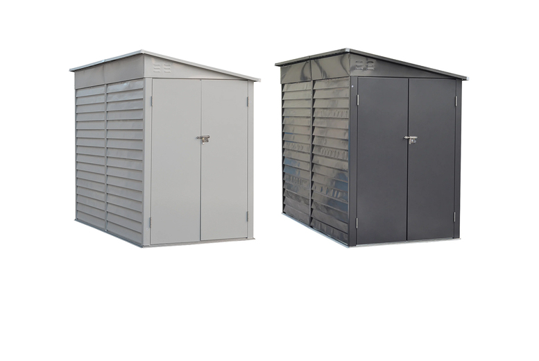 8.9ft x 4.8ft Durable Outdoor Steel Storage Shed with Lockable Doors & Lean-to Roof | Wowcher