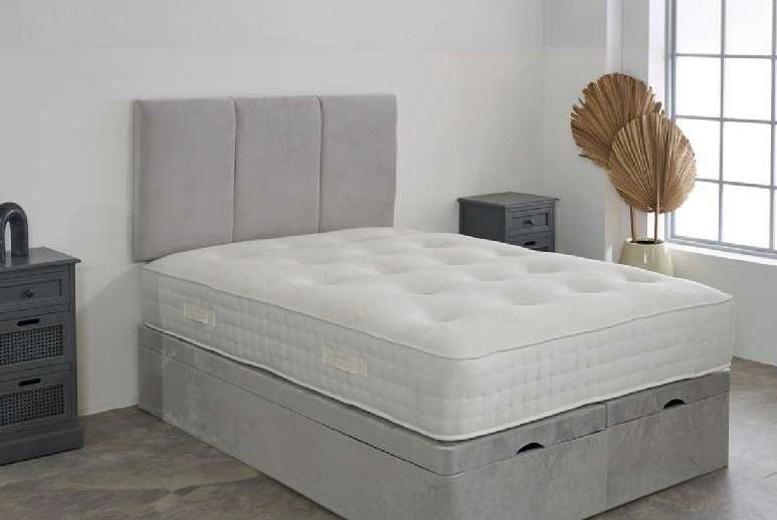 Topaz Plush Ottoman Divan Bed with 1000 Mattress – All-In-One Comfort & Storage | Wowcher Topaz Plush Ottoman Divan Bed with 1000 Mattress – All-In-One Comfort & Storage | Wowcher