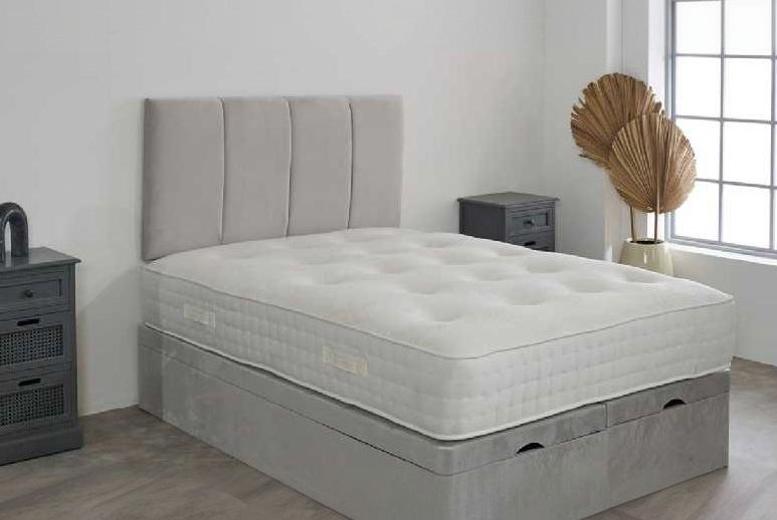 Ellie Plush Foot Lift Ottoman All-In-One Bed with 1000 Mattress | Wowcher Ellie Plush Foot Lift Ottoman All-In-One Bed with 1000 Mattress | Wowcher