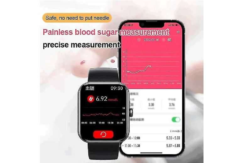 F57L Smartwatch Fitness Tracker – Blood Glucose, BP & Heart Rate Monitor, Sleep Tracking, Step Counter, iOS/Android Compatible, 15-Day Battery | Wowch