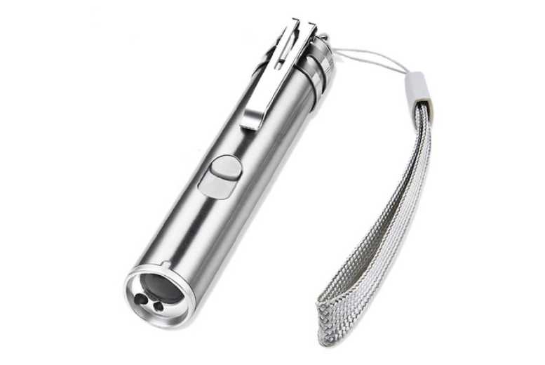 USB Rechargeable Stainless Steel Interactive Cat Laser Pointer & LED Flashlight Toy | Wowcher USB Rechargeable Stainless Steel Interactive Cat Laser Pointer & LED Flashlight Toy | Wowcher