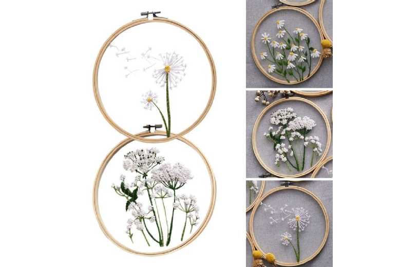 European Mesh Embroidery DIY Floral Wall Art Cross Stitch Kit – High-Quality Needlework Decor | Wowcher