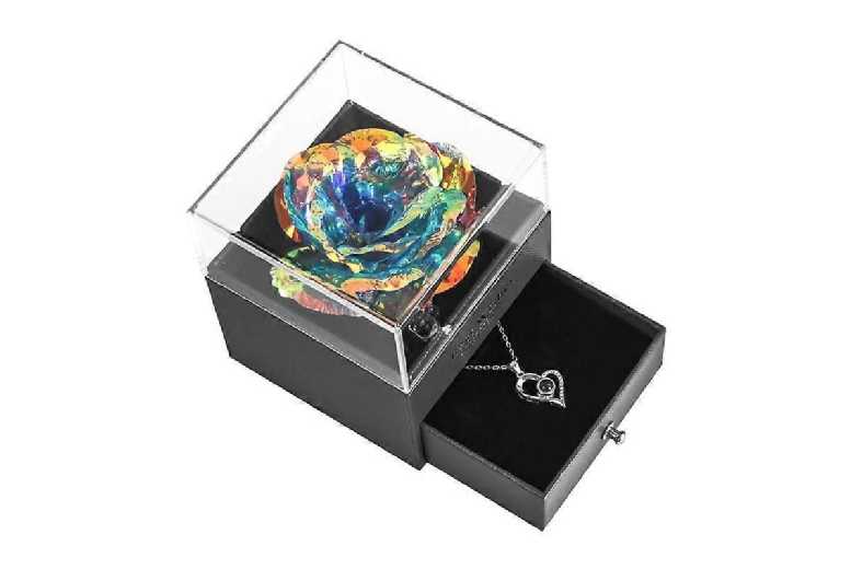 925 Sterling Silver Heart Pendant Necklace with Rose & Zircon Gemstone for Women – Elegant Jewellery Gift | Wowcher