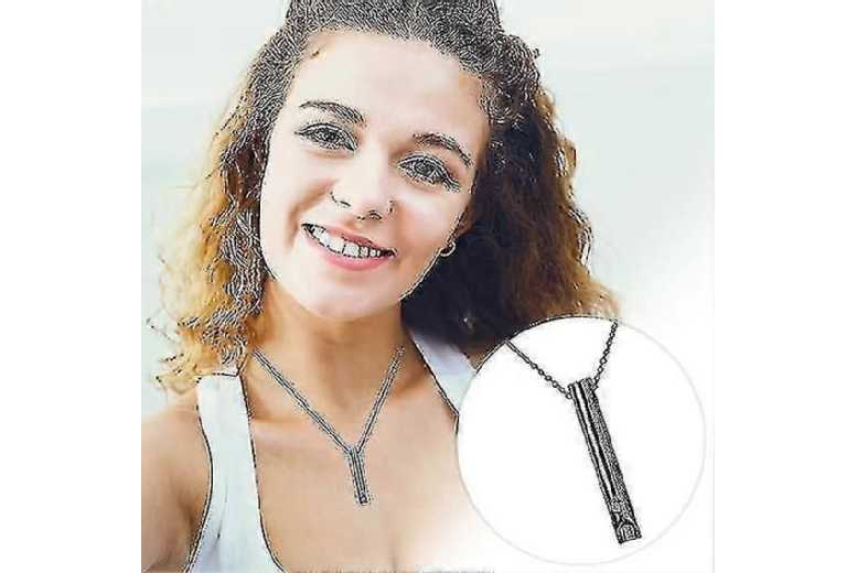 2pcs Titanium Steel Anxiety Relief Breathing Necklace for Women – Minimalist Stress Pendant, Hypoallergenic, Washable | Wowcher