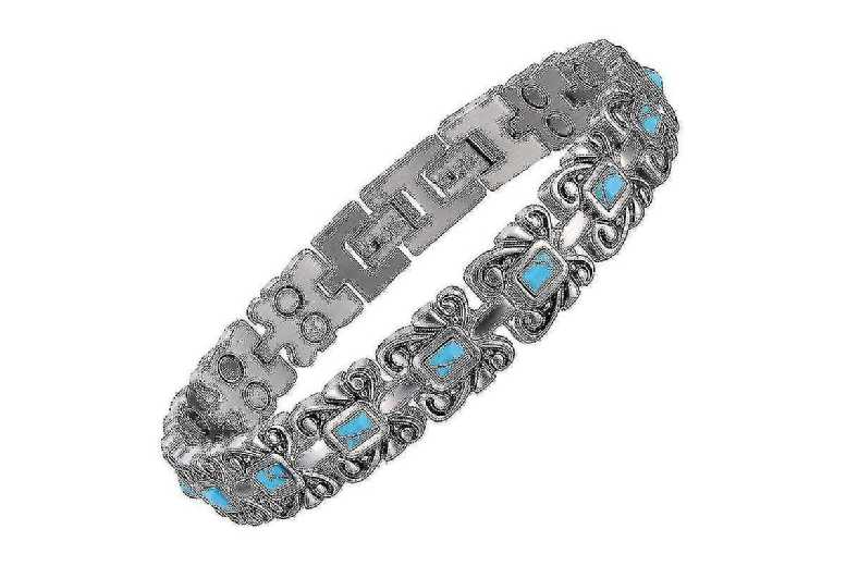 Adjustable Carbon Blue Titanium Magnetic Bracelet for Women – Slim Fit, Fashionable, Health-Boosting | Wowcher
