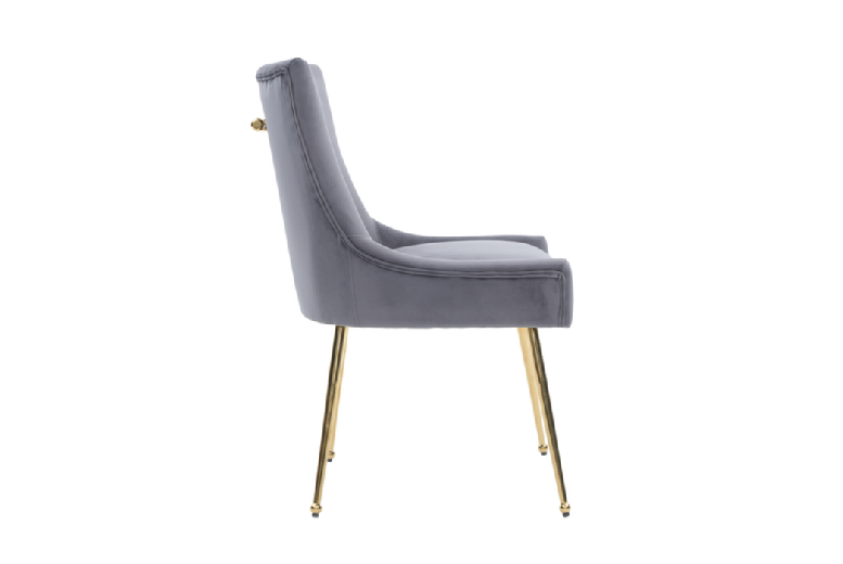 Serena Velvet Dining Chair – Gold Metal Legs, Handle Back, Modern Accent Seating | Wowcher Serena Velvet Dining Chair – Gold Metal Legs, Handle Back, Modern Accent Seating | Wowcher