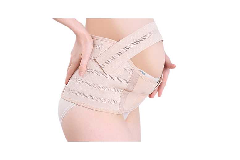 Unisex Black Adjustable Maternity Belly Support Belt – Breathable Mesh, Lumbar Relief, Everyday Comfort | Wowcher