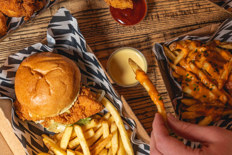Award-Winning Burgers, Fries & Drinks for 2 at Thunderbird Fried Chicken – 6 Locations – Valid 7 Days a Week | Wowcher