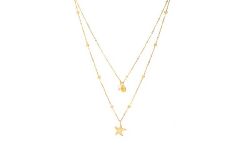 Luxenter Stik 18ct Gold Plated Minimalist Pendant Necklace – Modern Gold Jewellery | Wowcher