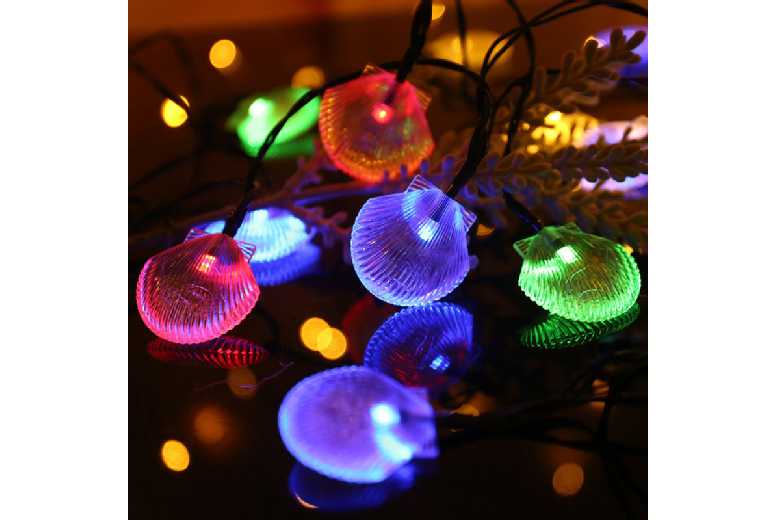 Solar LED Seashell String Lights – Waterproof Outdoor Garden Lighting, 5m, 20 LEDs | Wowcher Solar LED Seashell String Lights – Waterproof Outdoor Garden Lighting, 5m, 20 LEDs | Wowcher