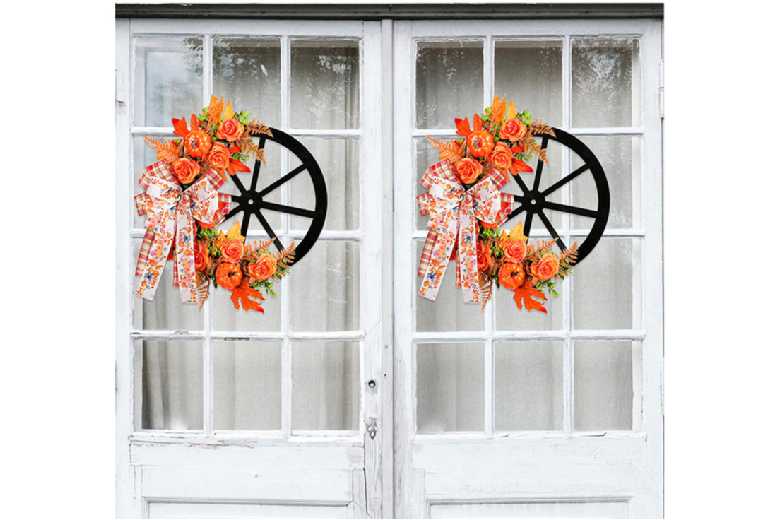 Harvest Festival Decorative Wreath – Multi-Material Autumn Door & Wall Art | Wowcher
