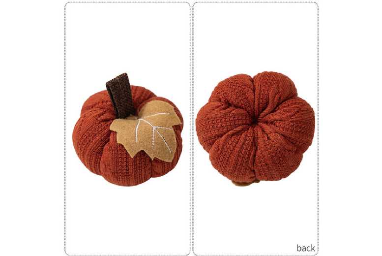 Knitted Polyester Pumpkin Hanging Decor – Autumn Wall & Table Accent | Wowcher