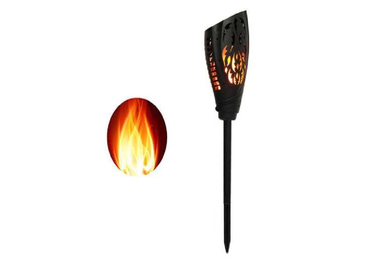 Solar LED Flame Torch Garden Light – 99 LEDs, Waterproof, Outdoor Pathway | Wowcher