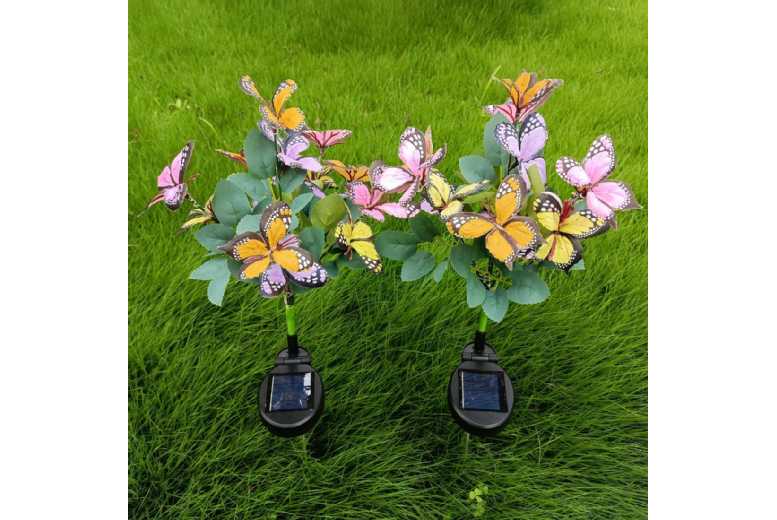 Solar LED Butterfly Stake Light – Weatherproof Outdoor Garden Decor | Wowcher