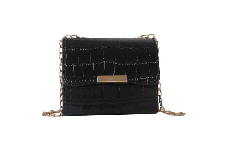 Unisex Brown Textured Crocodile Pattern Crossbody Purse – Small Square Designer Bag, Lightweight & Versatile | Wowcher