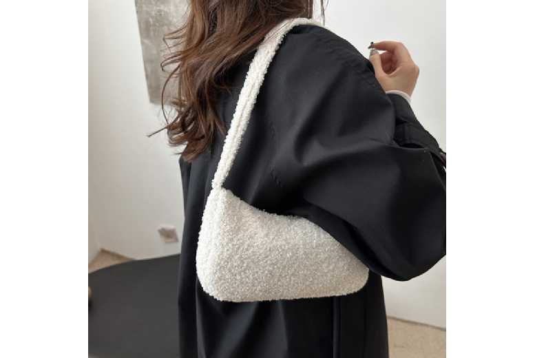 Unisex Red French Lamb Wool Shoulder Handbag – Lightweight, Dual-Purpose, Classic Colours | Wowcher