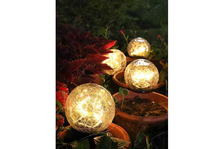 LED Solar Cracked Pattern Waterproof Outdoor Path Light – IP65 | Wowcher