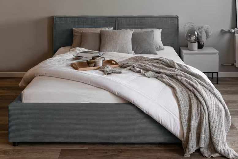 Lisa Storage Bed in Jumbo Cord Fabric with Hidden Storage Compartments | Wowcher Lisa Storage Bed in Jumbo Cord Fabric with Hidden Storage Compartments | Wowcher