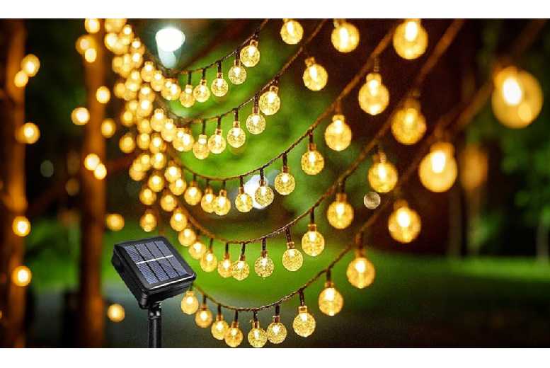 Solar LED Ball String Lights – Weatherproof Outdoor Garden Lighting | Wowcher