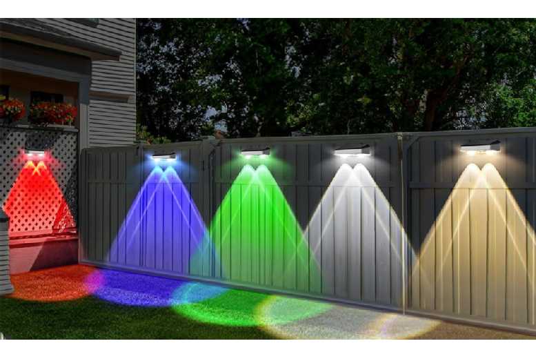 RGB Solar LED Wall Washer Light – Waterproof Outdoor Fence & Garden Lighting | Wowcher