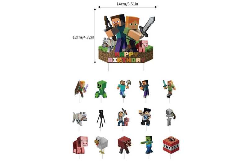 Minecraft  Pixel Party Wall Banner – Multicolour Cardboard & Latex Home Decor | Wowcher