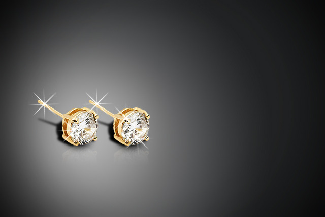 Gold Plated Swarovski Elements Studs  London  Wowcher