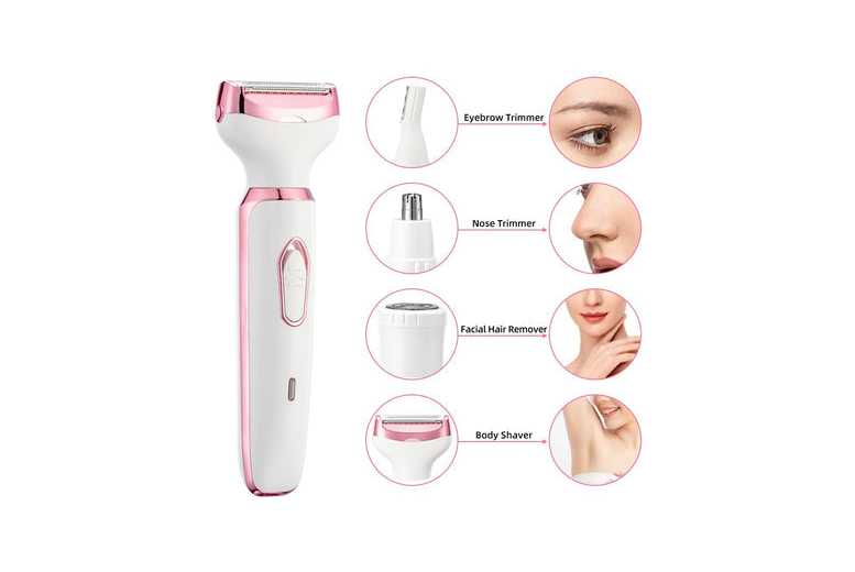 4-in-1 Rechargeable Electric Razor for Women – Painless Shaving & Trimming for Sensitive Skin | Wowcher