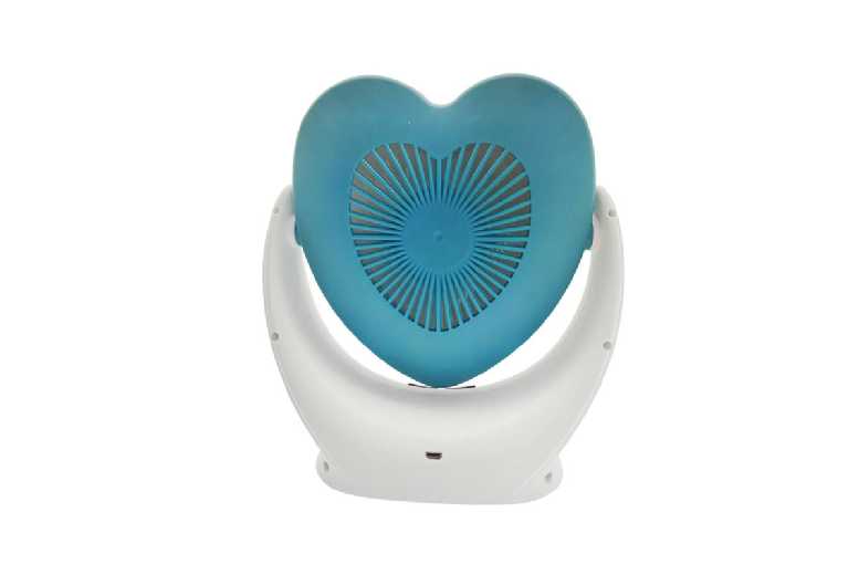 3-in-1 Heart-Shaped LED Fan Makeup Mirror – Portable, USB Rechargeable & Silent Cooling | Wowcher