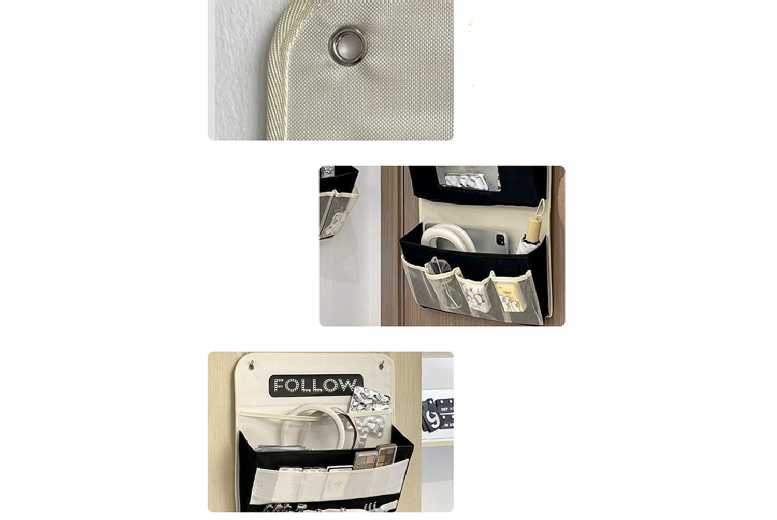 Fabric Wall-Mounted Dormitory Storage Bag – Multi-Layer Organiser | Wowcher