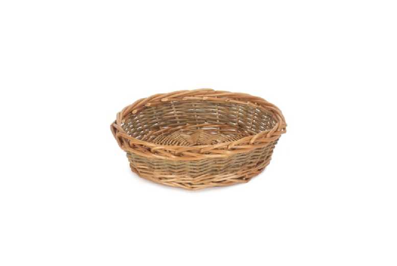 Large Round Unpeeled Willow Serving Tray – Natural Wicker Tableware, Eco-Friendly, Rustic Style | Wowcher