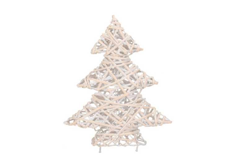 Whitewashed Wicker Artificial Christmas Tree – Handcrafted Eco-Friendly Festive Decor, 37cm | Wowcher