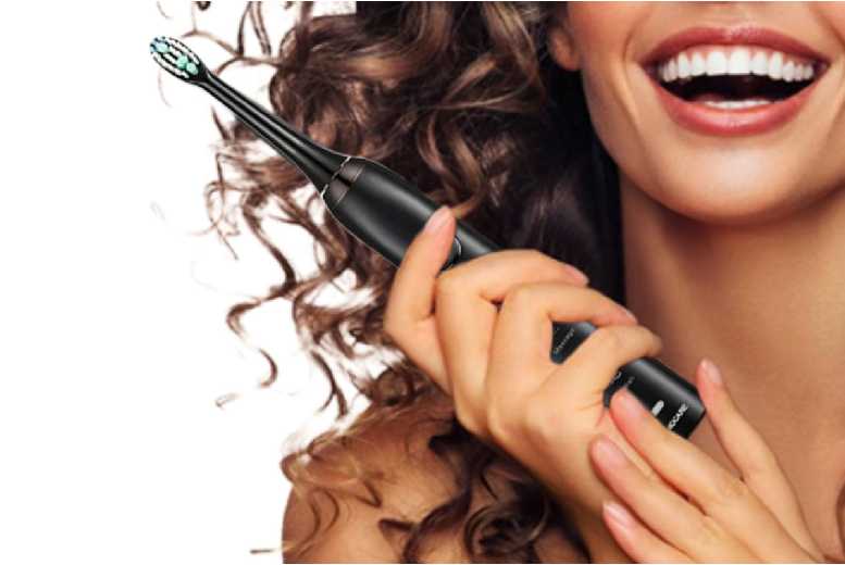 5-Mode Sonic Electric Toothbrush for Adults – Deep Clean, Gum Care, 8 Replacement Heads, Travel Case | Wowcher