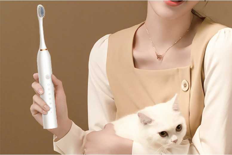 6-Mode Electric Toothbrush Set for Couples with Smart Timer, Sonic Cleaning & 16 Replacement Heads | Wowcher