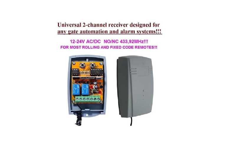 Novoferm 2-Channel Universal Receiver for Home Cinema Automation – 12-24V AC/DC, Secure 433.92MHz | Wowcher