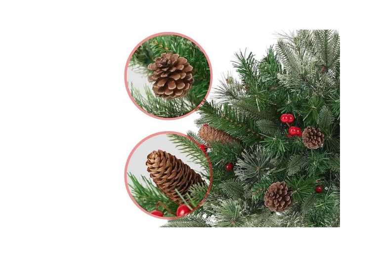 Pre-Lit Artificial Christmas Tree with Lights – 40cm Realistic Pine, Battery Powered, Outdoor/Indoor | Wowcher