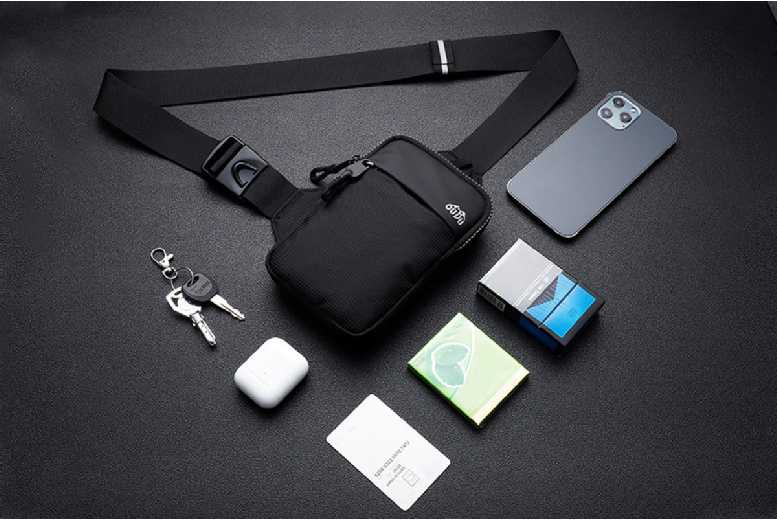 Black Water-Resistant Nylon Sling Crossbody Bag – Lightweight Chest Purse for Men & Women, Adjustable Strap, Large Capacity | Wowcher Black Water-Resistant Nylon Sling Crossbody Bag – Lightweight Chest Purse for Men & Women, Adjustable Strap, Large Capacity | Wowcher