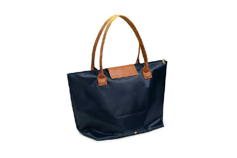 Navy: Water Resistant Tote Bag for Women Zipper Shoulder Bag | Wowcher