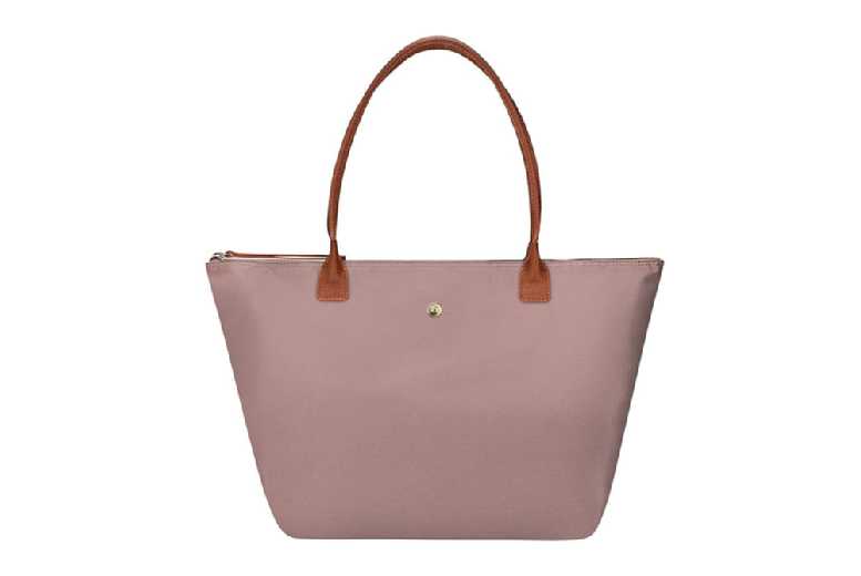 Pink: Water Resistant Tote Bag for Women Zipper Shoulder Bag | Wowcher