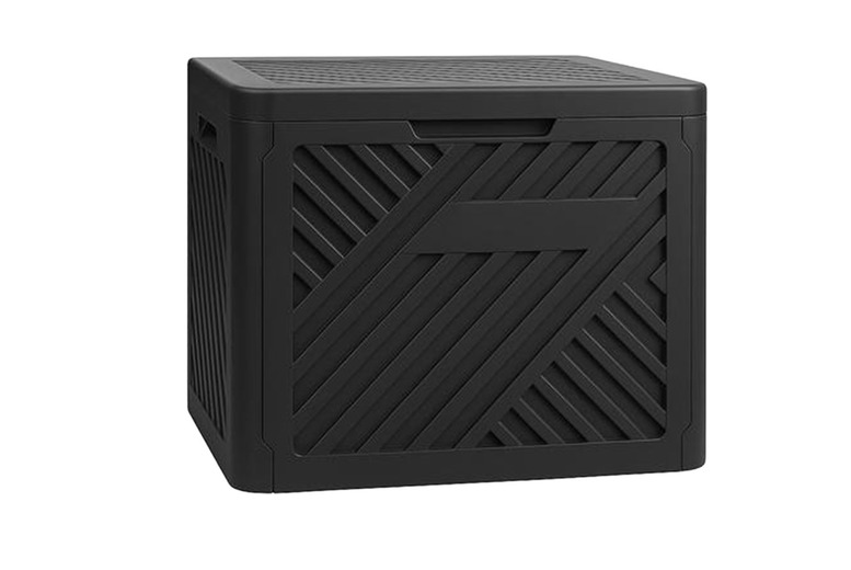 PRICE DROP! 120L Black Lockable Plastic Outdoor Garden Storage Box - Weatherproof Lid | Wowcher