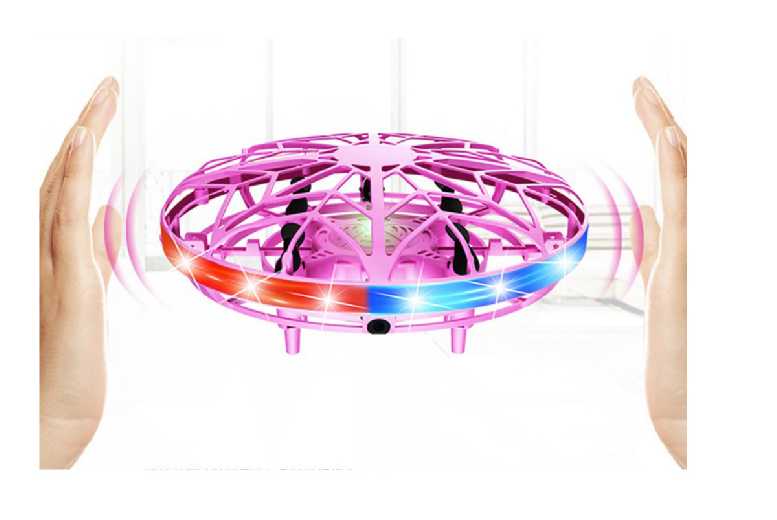 Mini Drone Induction UFO Flying Toy – Hand-Controlled, Motion-Sensing, Ages 3+, LED Lights, Indoor Fun | Wowcher