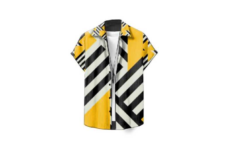 Bumblebee Stripe Printed Rayon-Polyester Shirt – Yellow Streetwear, Relaxed Fit, Breathable | Wowcher Bumblebee Stripe Printed Rayon-Polyester Shirt – Yellow Streetwear, Relaxed Fit, Breathable | Wowcher