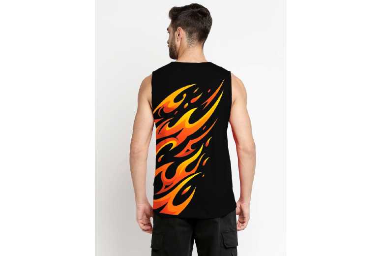 Fire Storm Sleeveless Gym Sando – Black Men’s Breathable Tank Top | Wowcher Fire Storm Sleeveless Gym Sando – Black Men’s Breathable Tank Top | Wowcher