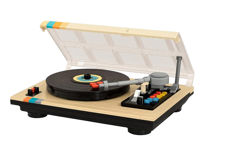 Vintage Record Player Block Set - Rotating Turntable & Realistic Details | Wowcher