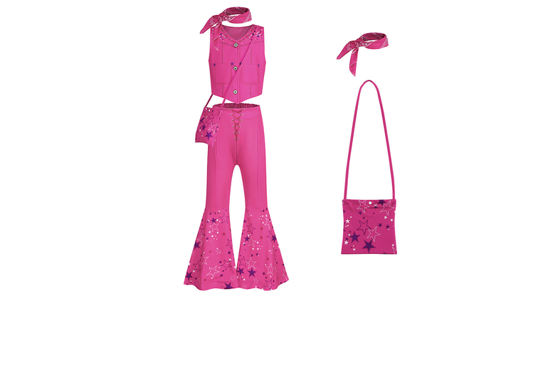 Barbie Pink Cowgirl Costume Set with Star Pattern & Accessories | Wowcher Barbie Pink Cowgirl Costume Set with Star Pattern & Accessories | Wowcher