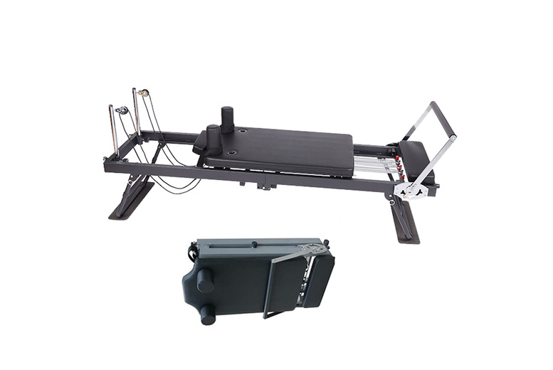 PRICE DROP! Folding Pilates Reformer - Steel Frame, Adjustable Resistance, Space-Saving Home Gym Machine | Wowcher