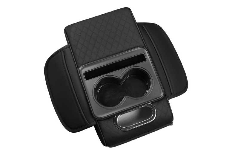 PU Leather Multi-Function Car Armrest Storage Box Mat – Universal Fit, Organiser & Cup Holder | Wowcher