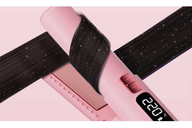 2-in-1 Cordless Ceramic Hair Straightener & Curler – For All Hair Types, Anti-Frizz, Travel-Ready | Wowcher
