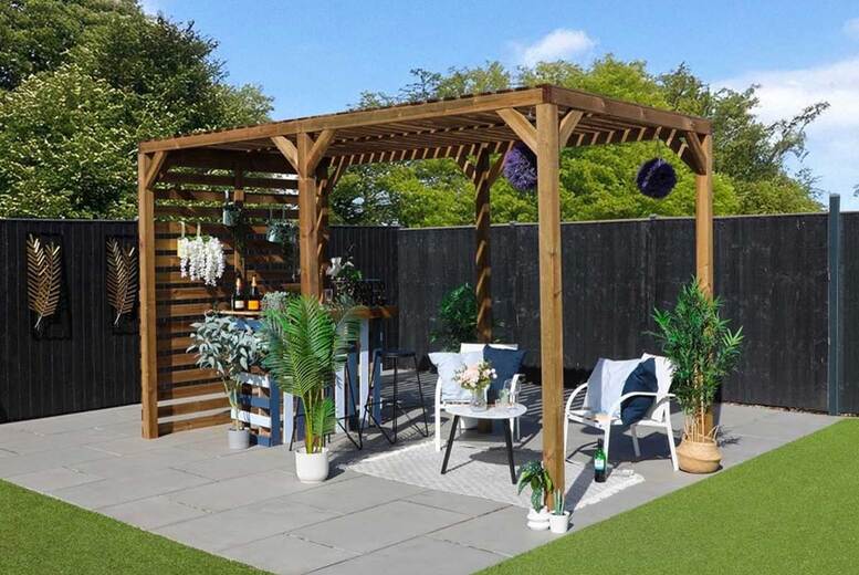 Modern & Traditional Wooden Pergolas For Outdoor Gardens - 5 Sizes | Wowcher