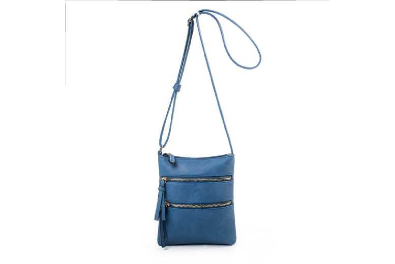 Dark Blue: Crossbody Purse Bag Multi Pocket Zipper Purse for Women Gift | Wowcher