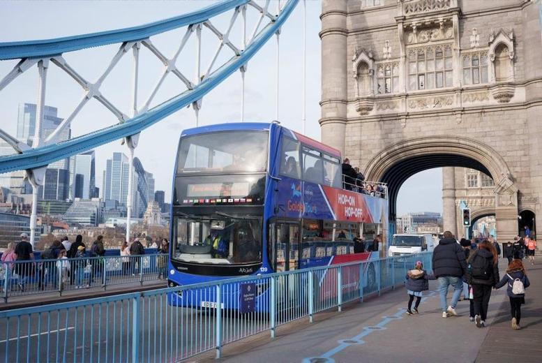 24-Hour Hop-On Hop-Off Bus Tour of London with River Thames Cruise & Walking Tour: Golden Tours – Child or Adult Tickets | Wowcher